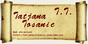 Tatjana Tošanić vizit kartica